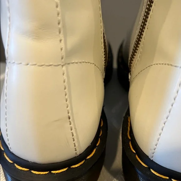 Dr. Martens Off-White Leather Combat Boots - Picture 5 of 8